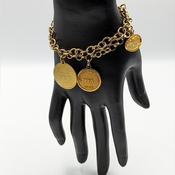 Two Gold Filled Charm Bracelets With 3 Charms Vintage Spring Ring Clasps - Picture 4 of 16